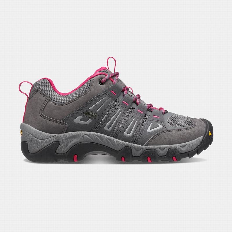 Cheap Keen Oakridge Womens Hiking Shoes Grey/Rose (6452-KMWLS)